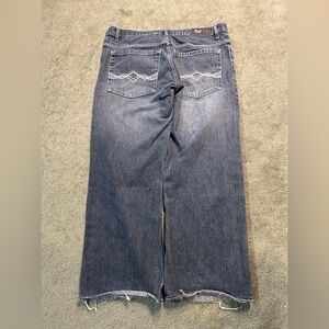 Vintage Paco Jeans Y2K Baggy Wide Leg JNCO Embroidered 36x30 Distressed Dark